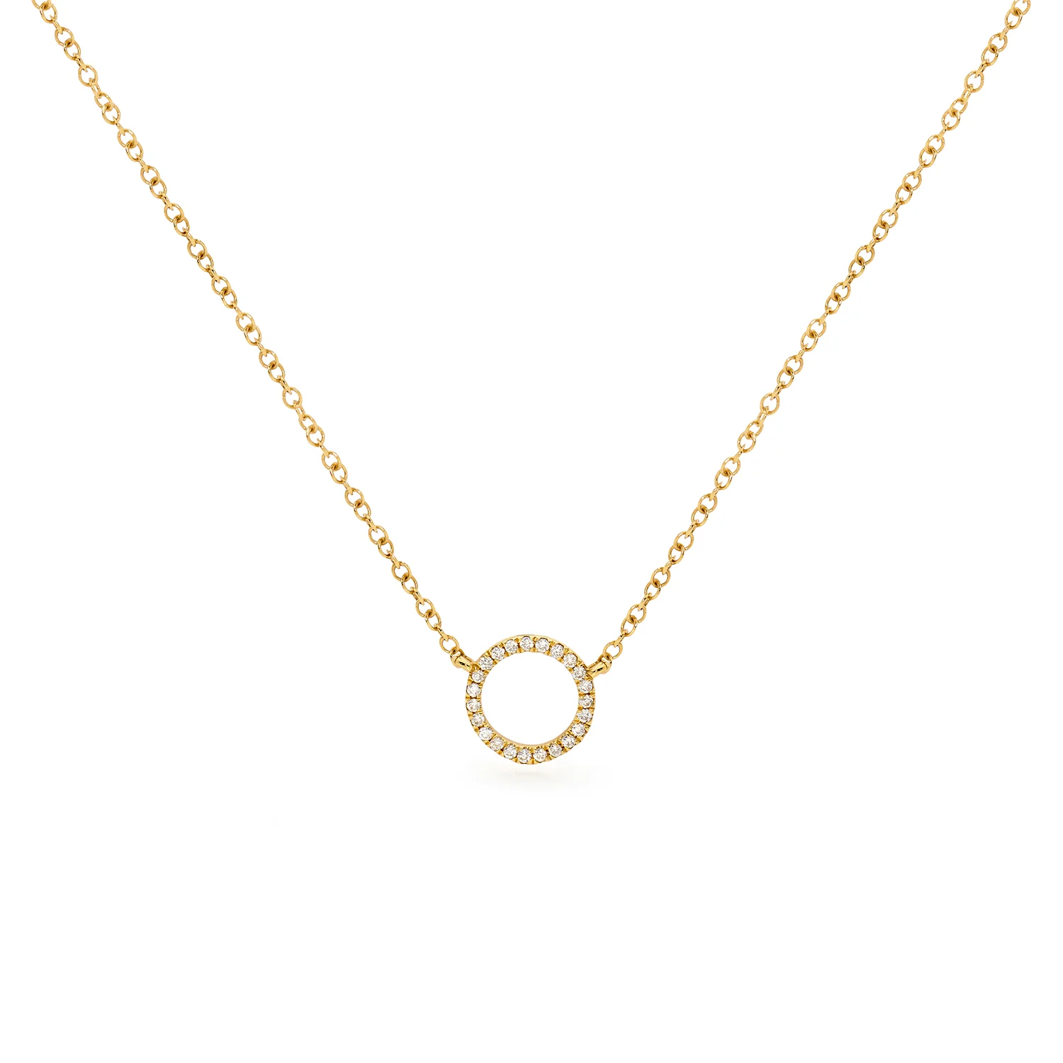 Round Halo Diamond Necklace - Image 2