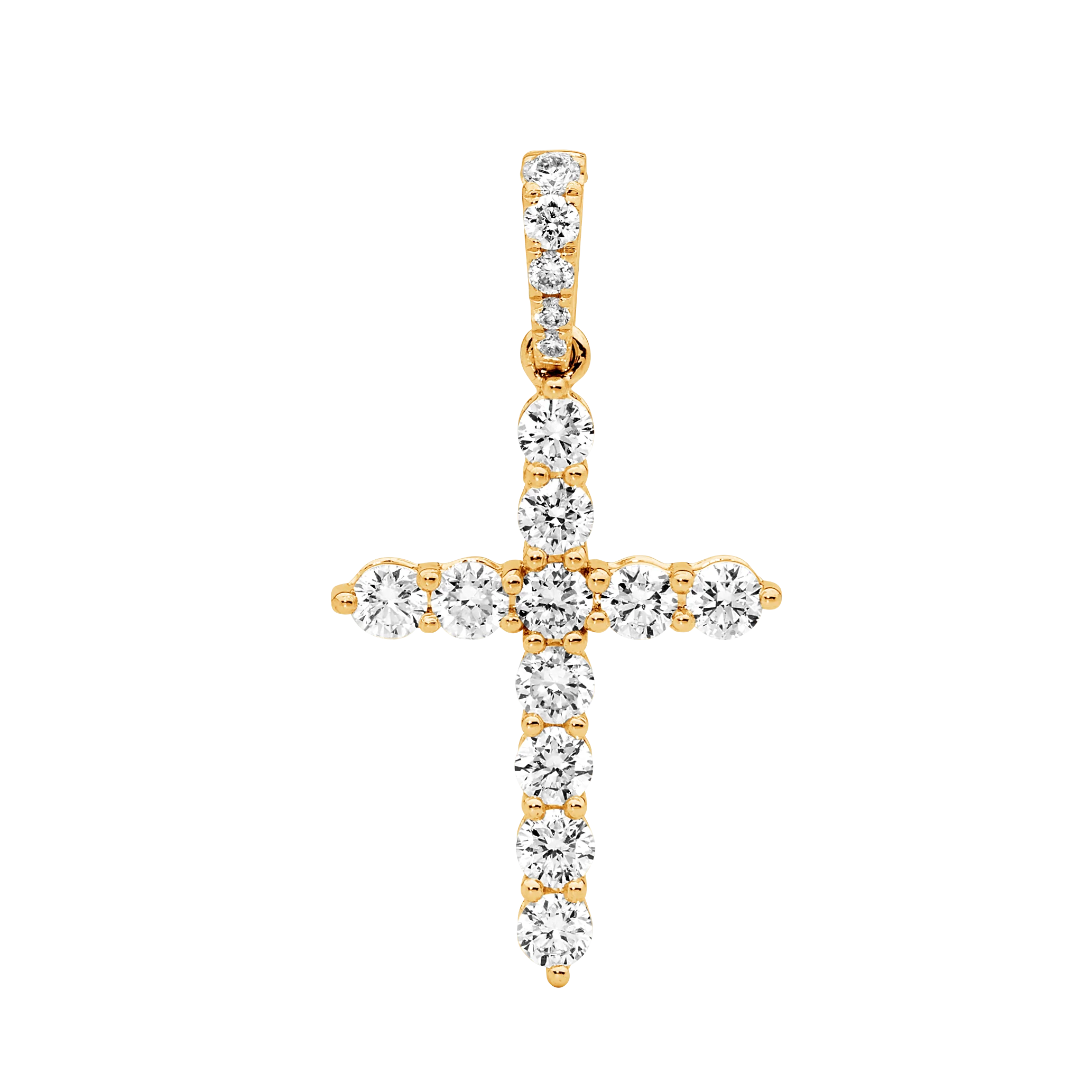 Claw Set Cross with Diamond Bail