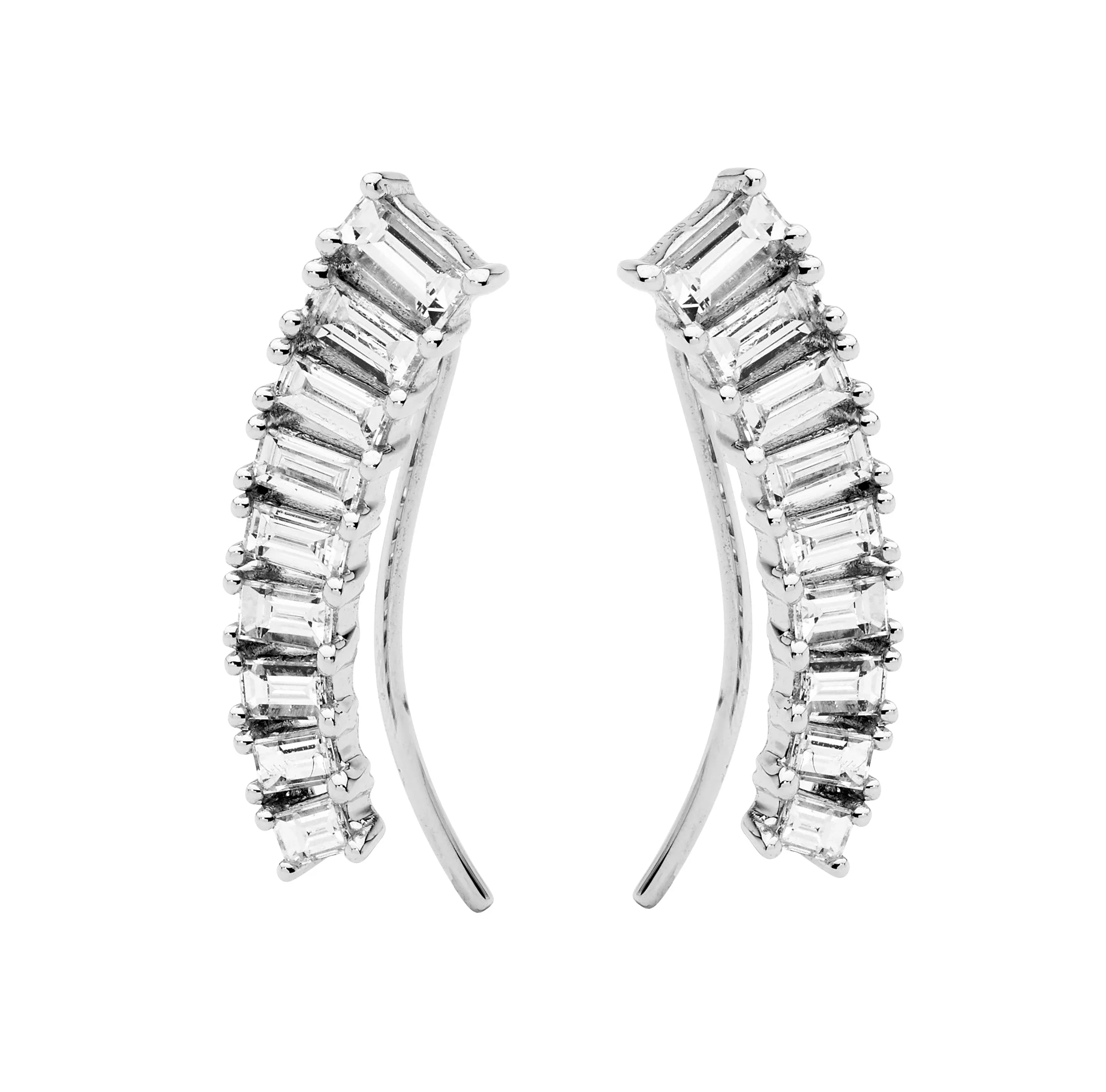 Climber Earrings Baguette Diamond Cuff - Image 2