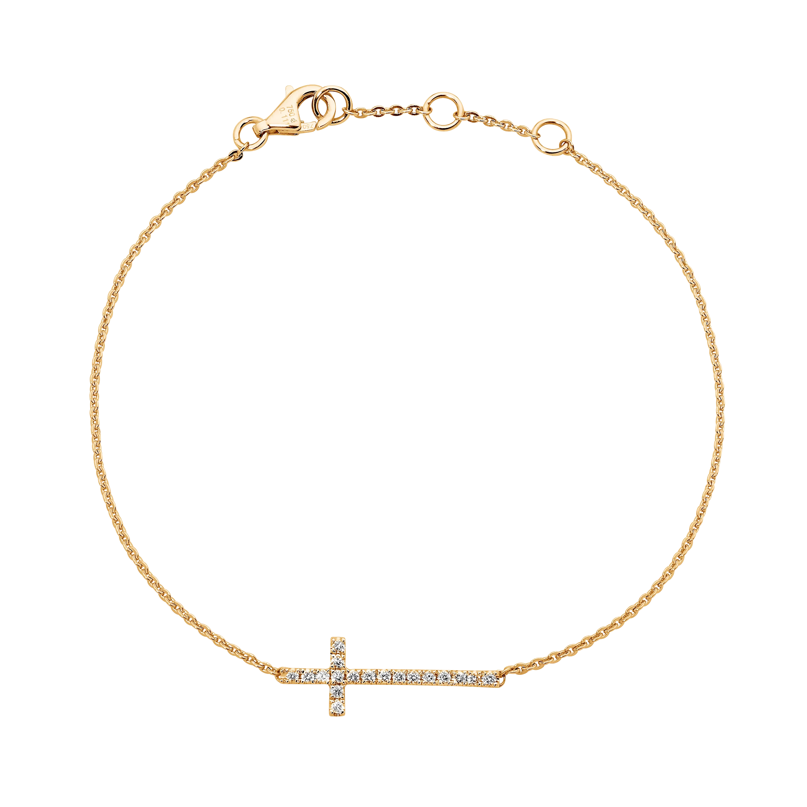 Fine Cross Diamond Bracelet - Image 3