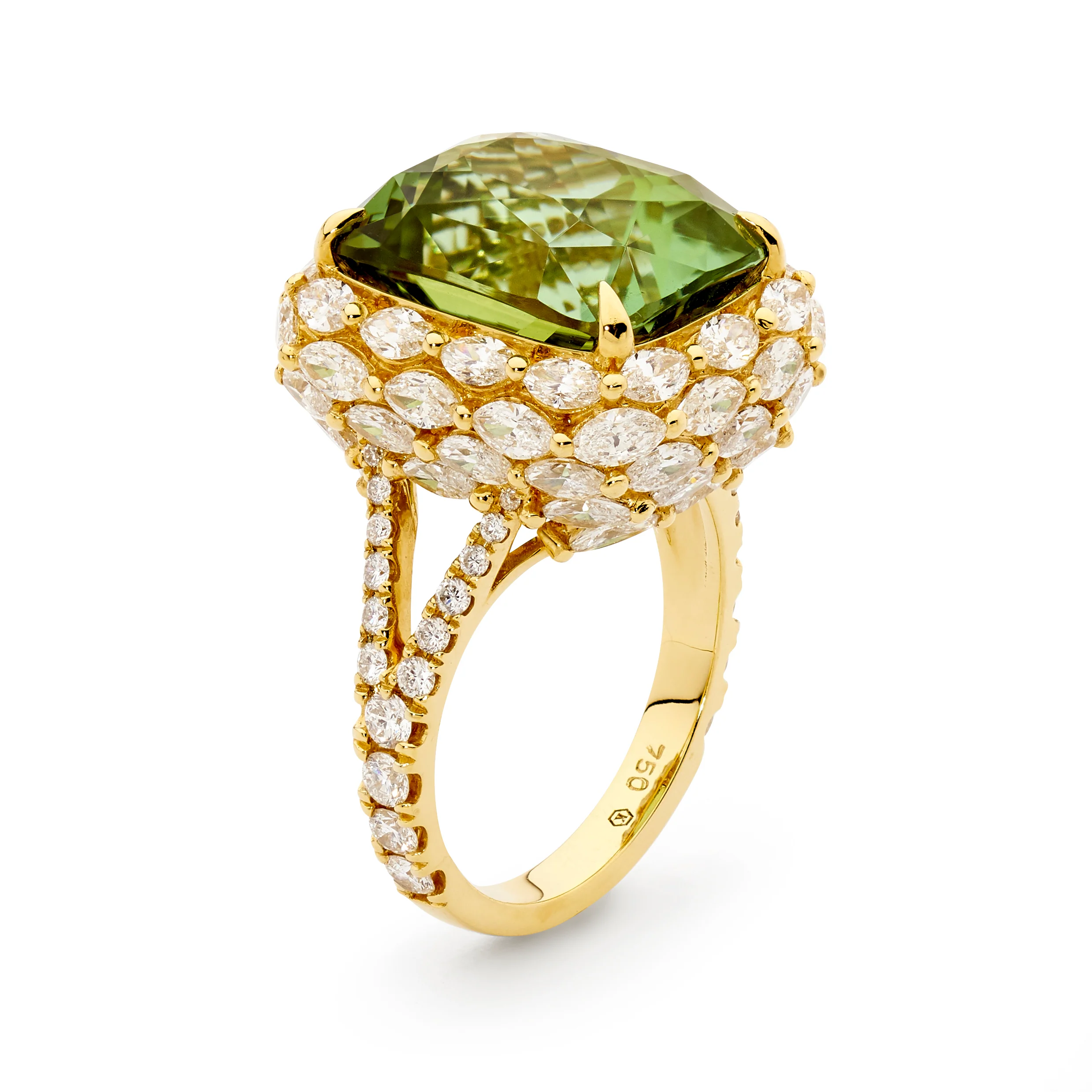 Desert Lime Tourmaline & Diamond Ring - Image 2