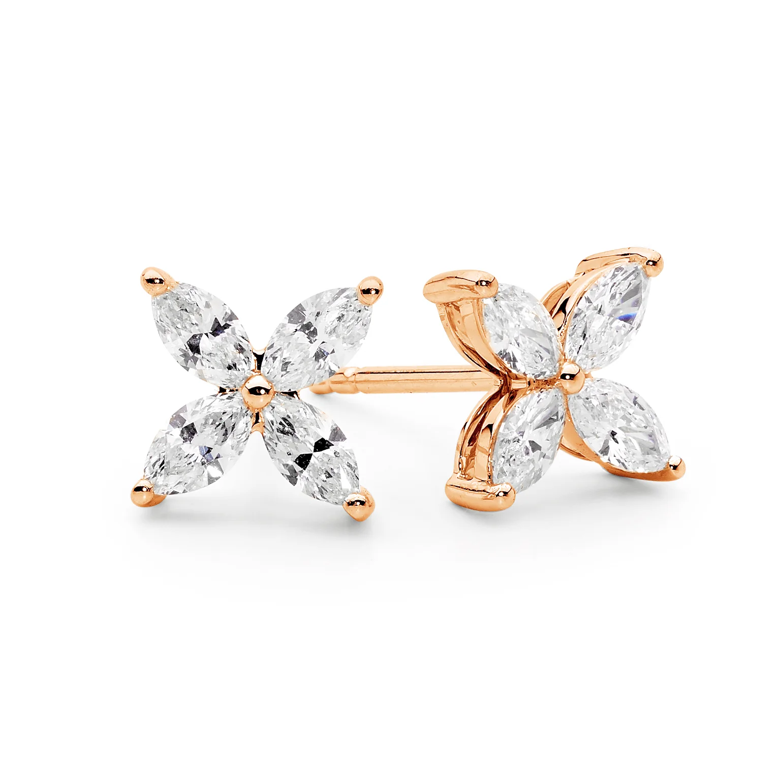 Diamond Flower Studs