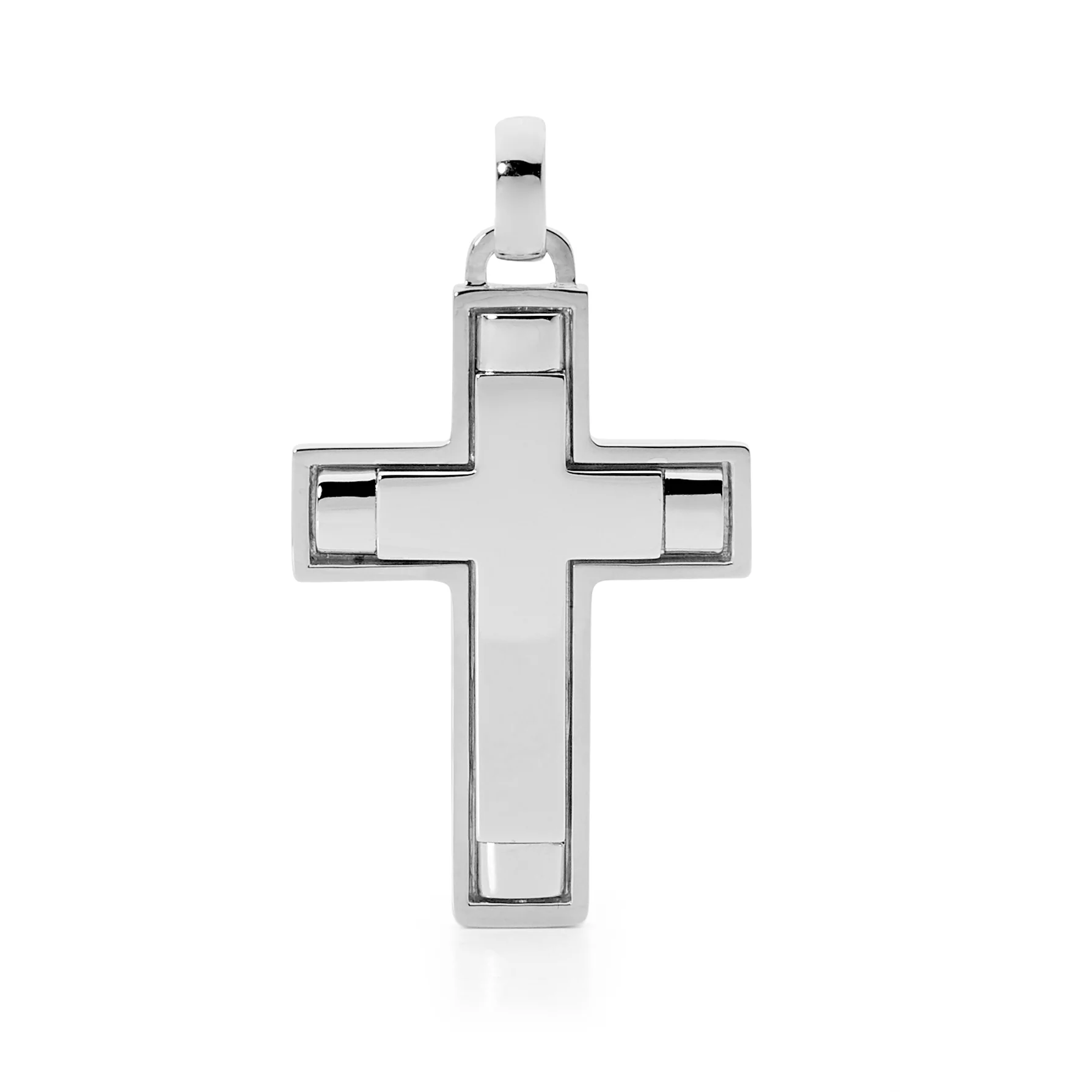 Elongated Framed Two-Tone Latin Gold Cross - Image 3