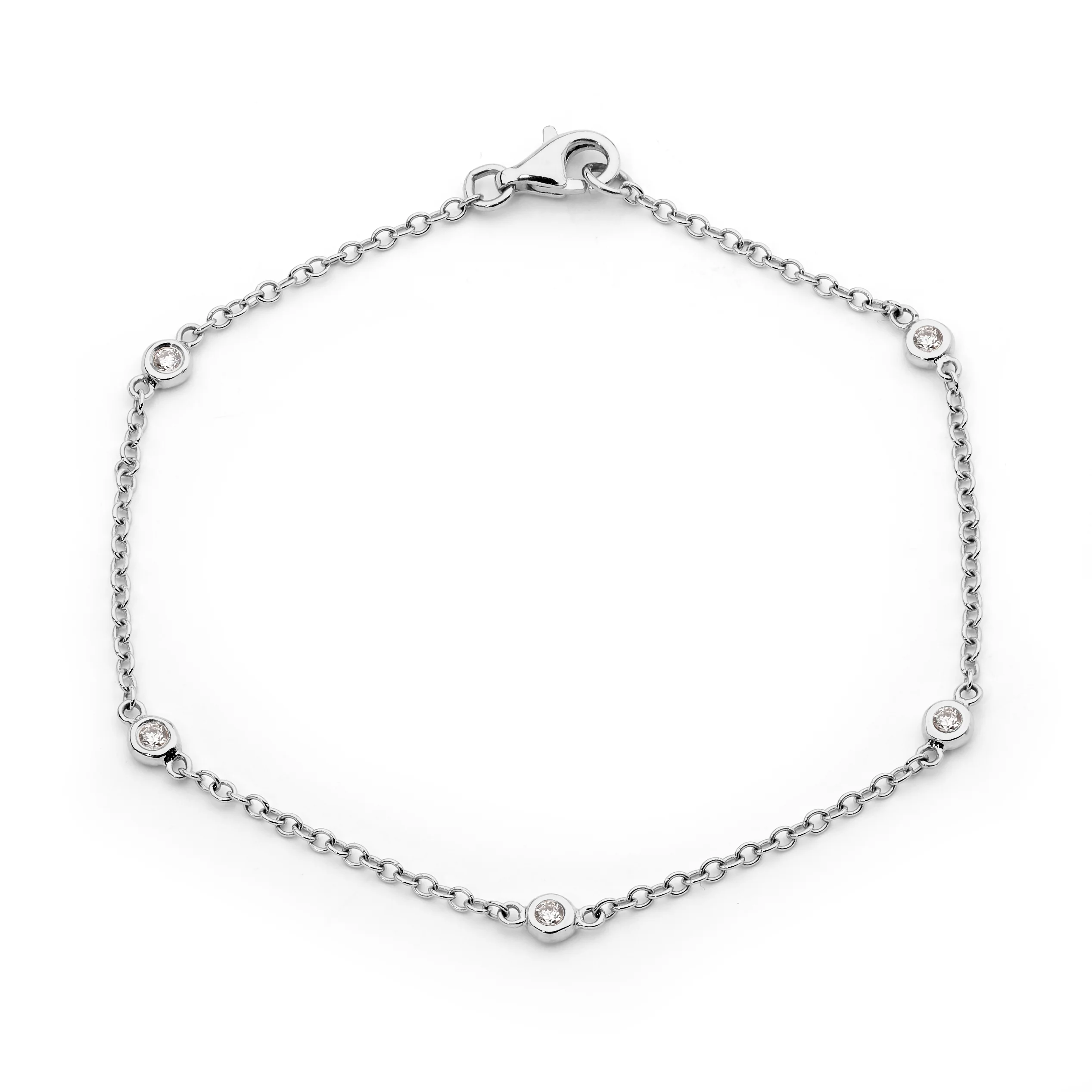 Fine Chain Diamond Bracelet - Image 2