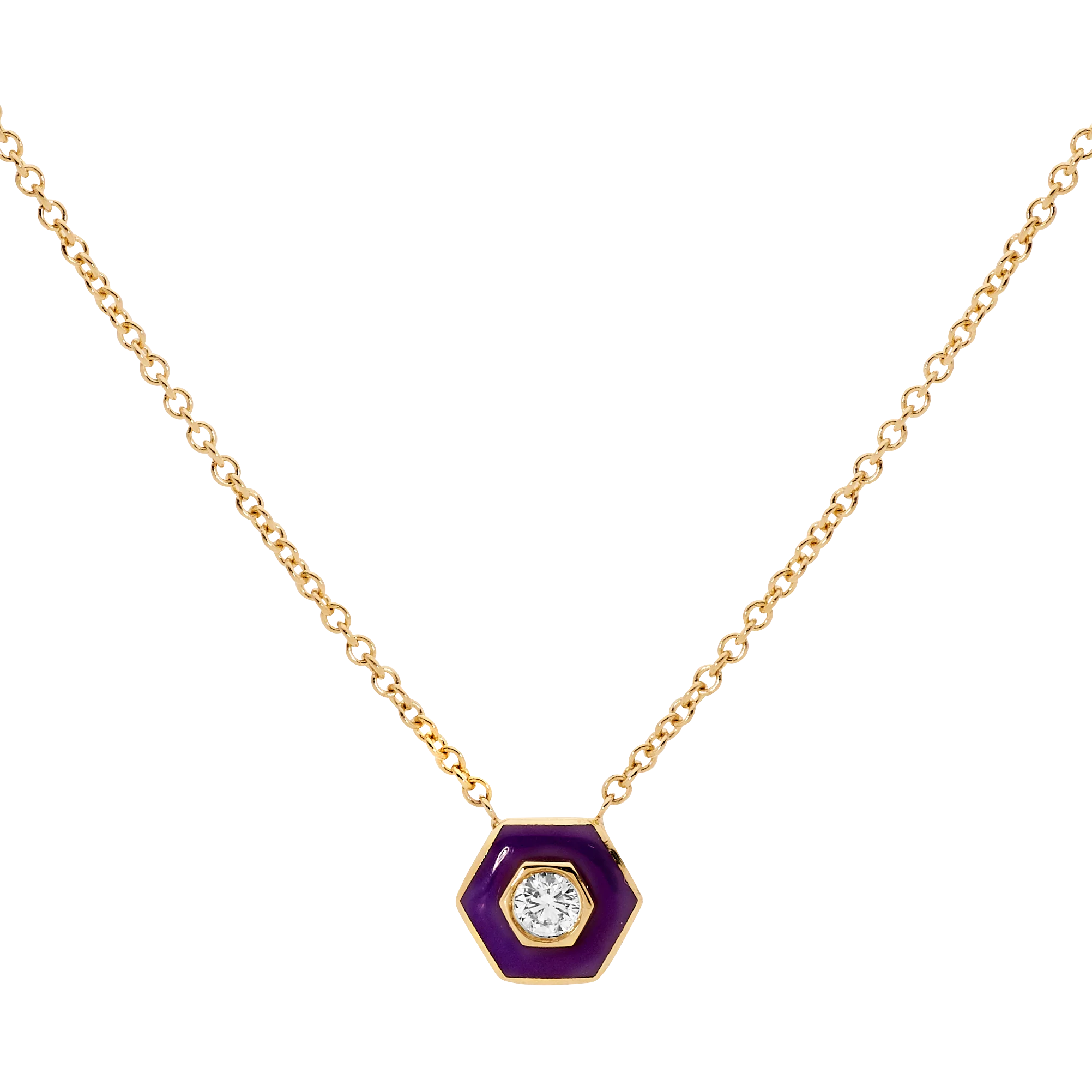 LAVENDER EYE HEXAGON NECKLACE