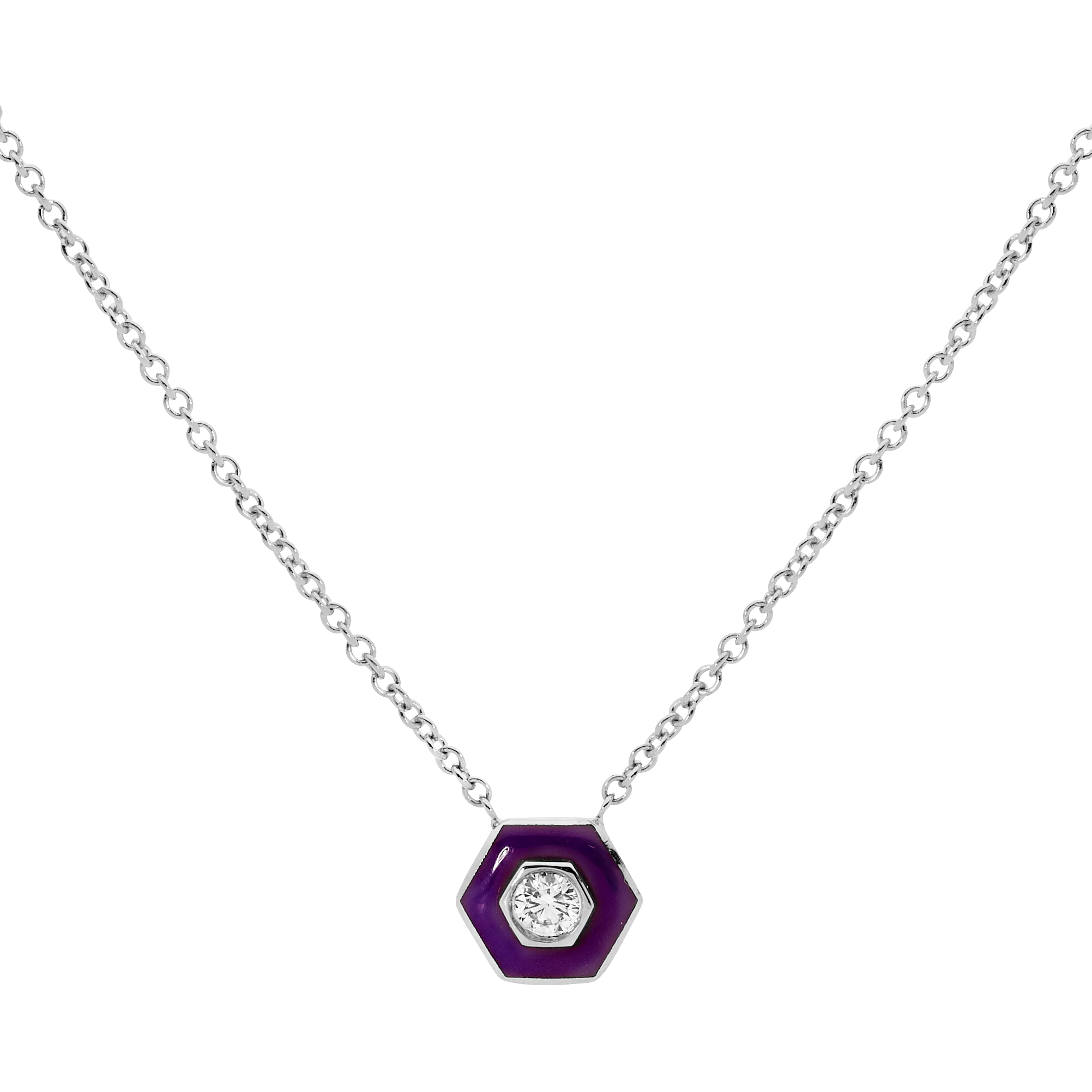LAVENDER EYE HEXAGON NECKLACE - Image 4