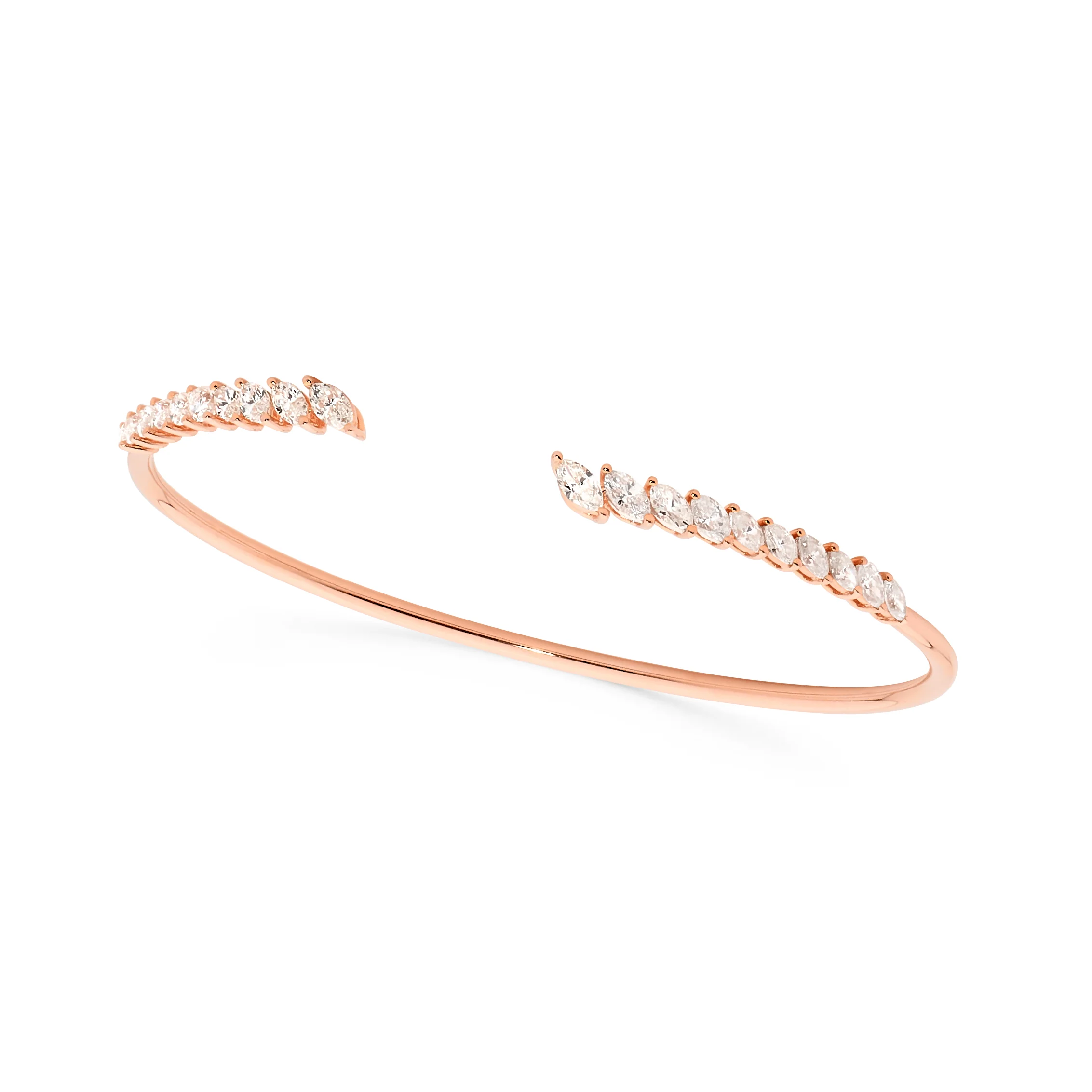 Marquise Diamond Open Cuff Bangle