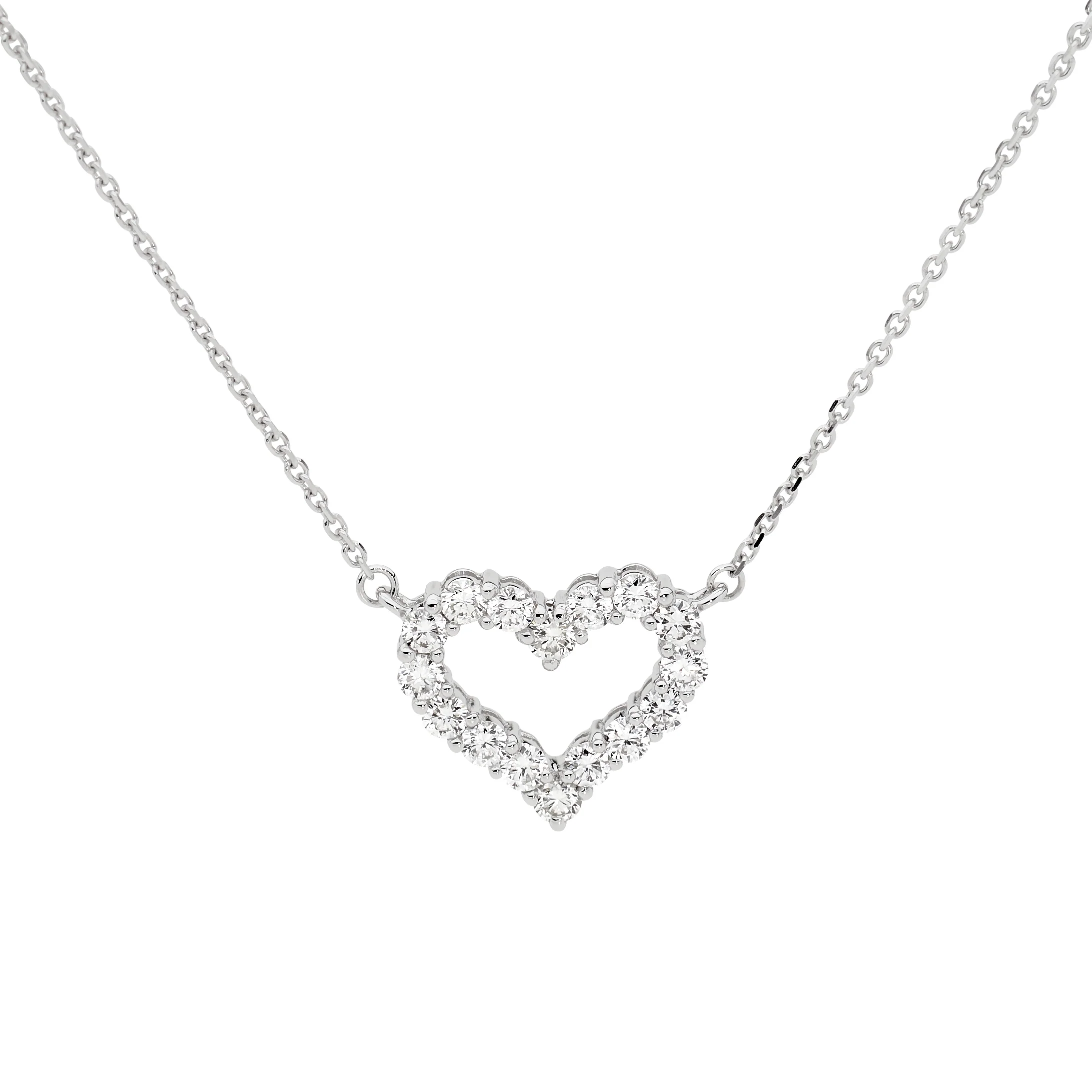 Open Diamond Heart Necklace - Image 3