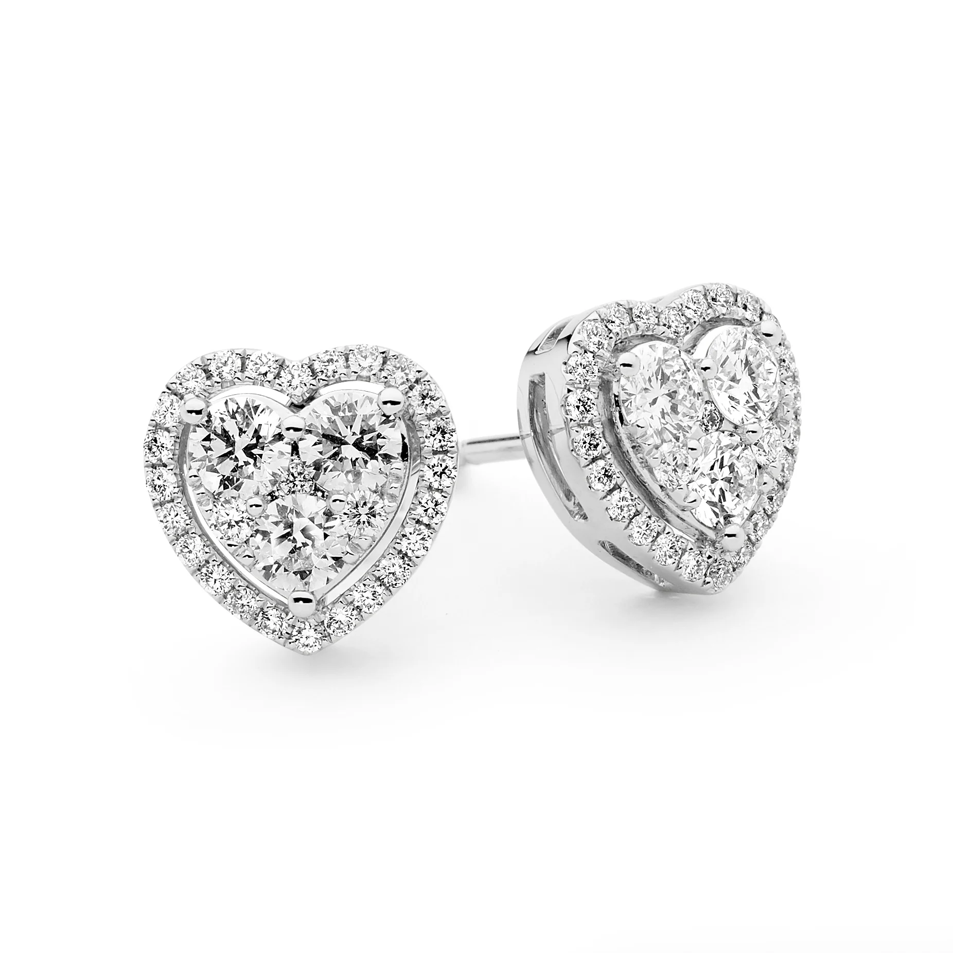 PAVE HEART DIAMOND STUDS - Image 4