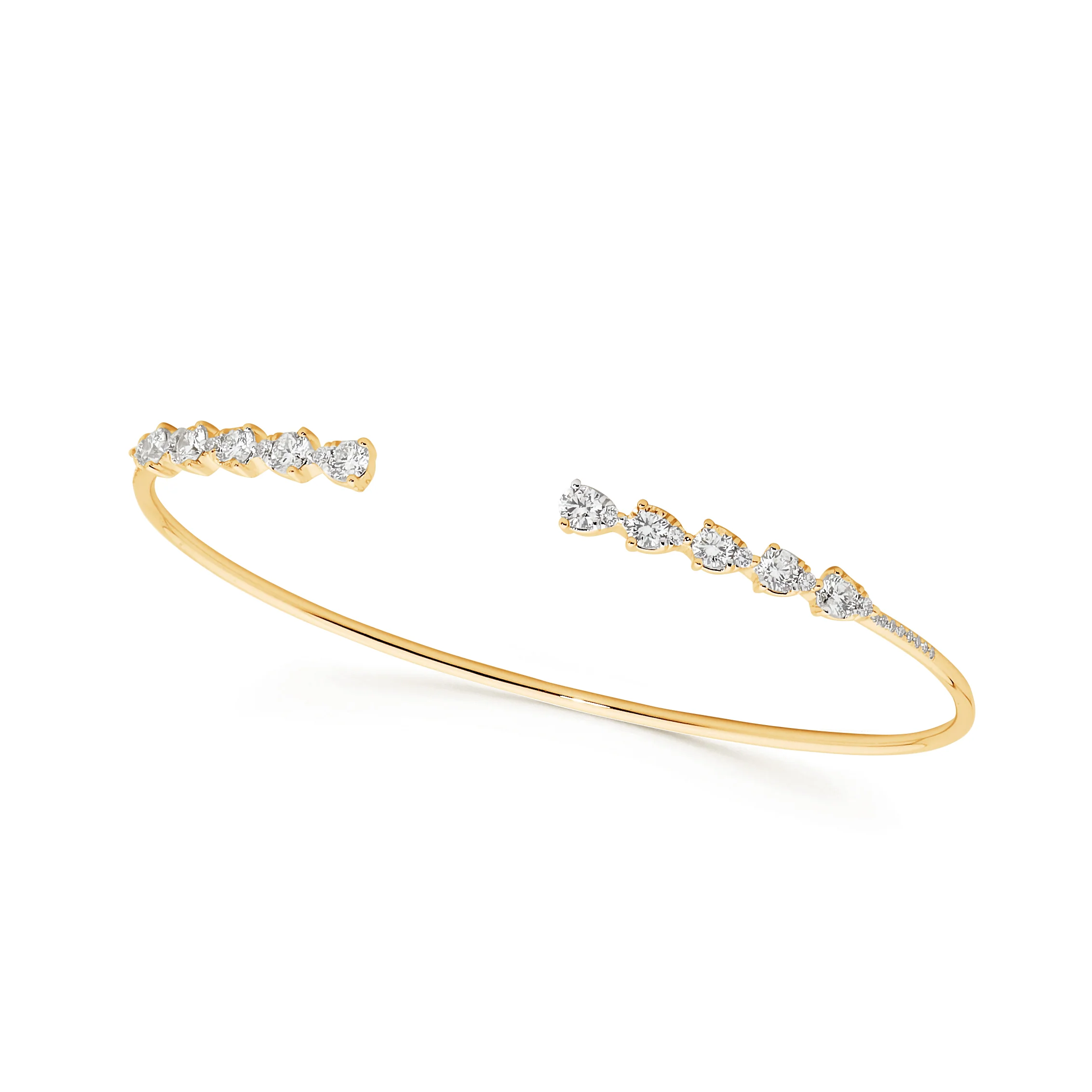 Pear Cut Diamond Art Deco Cuff Bangle
