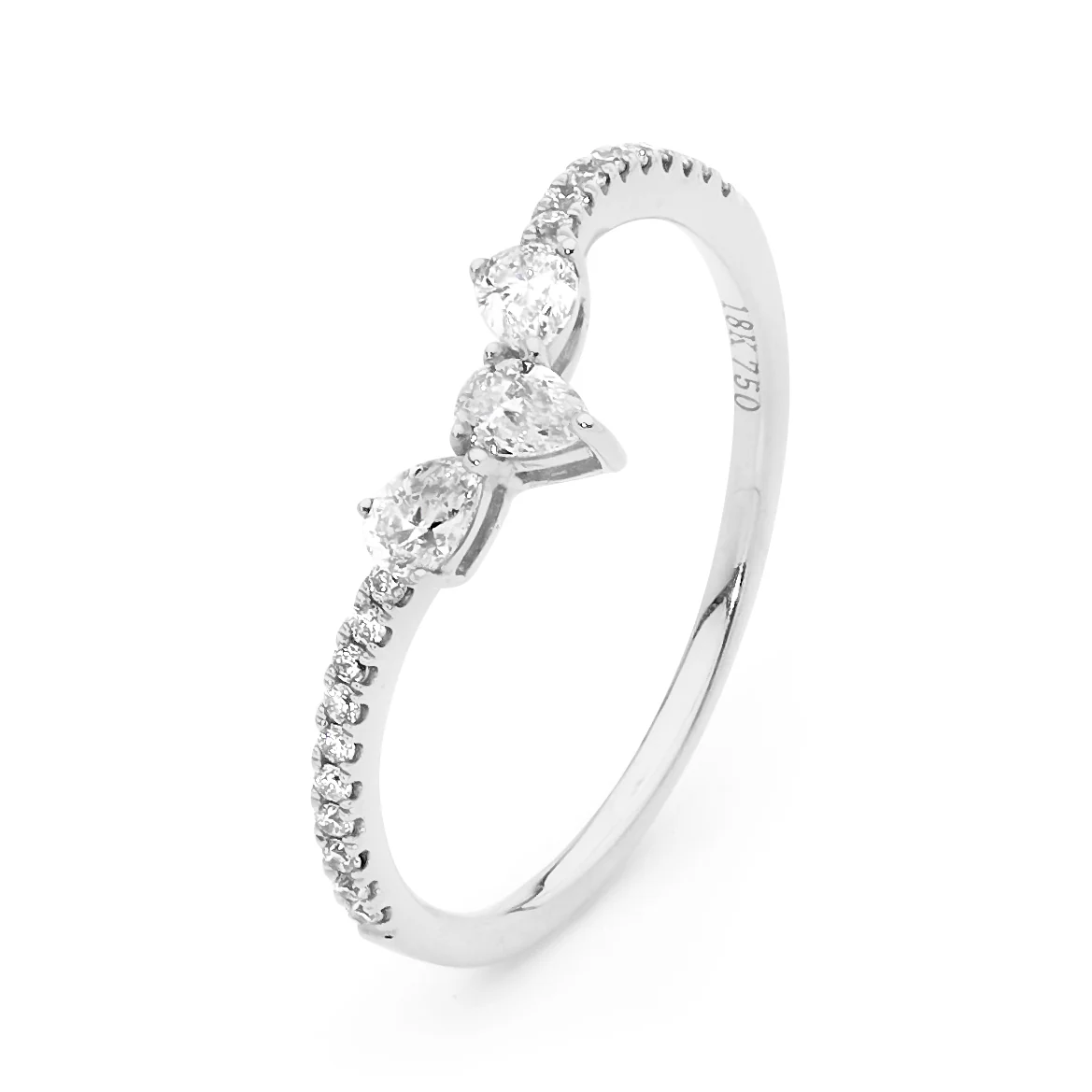 Pear-Cut Diamond Trilogy Band