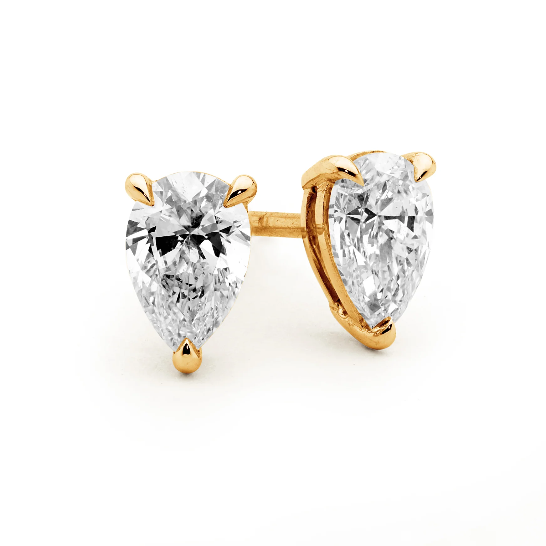 Pear Shape Diamond Stud Earrings