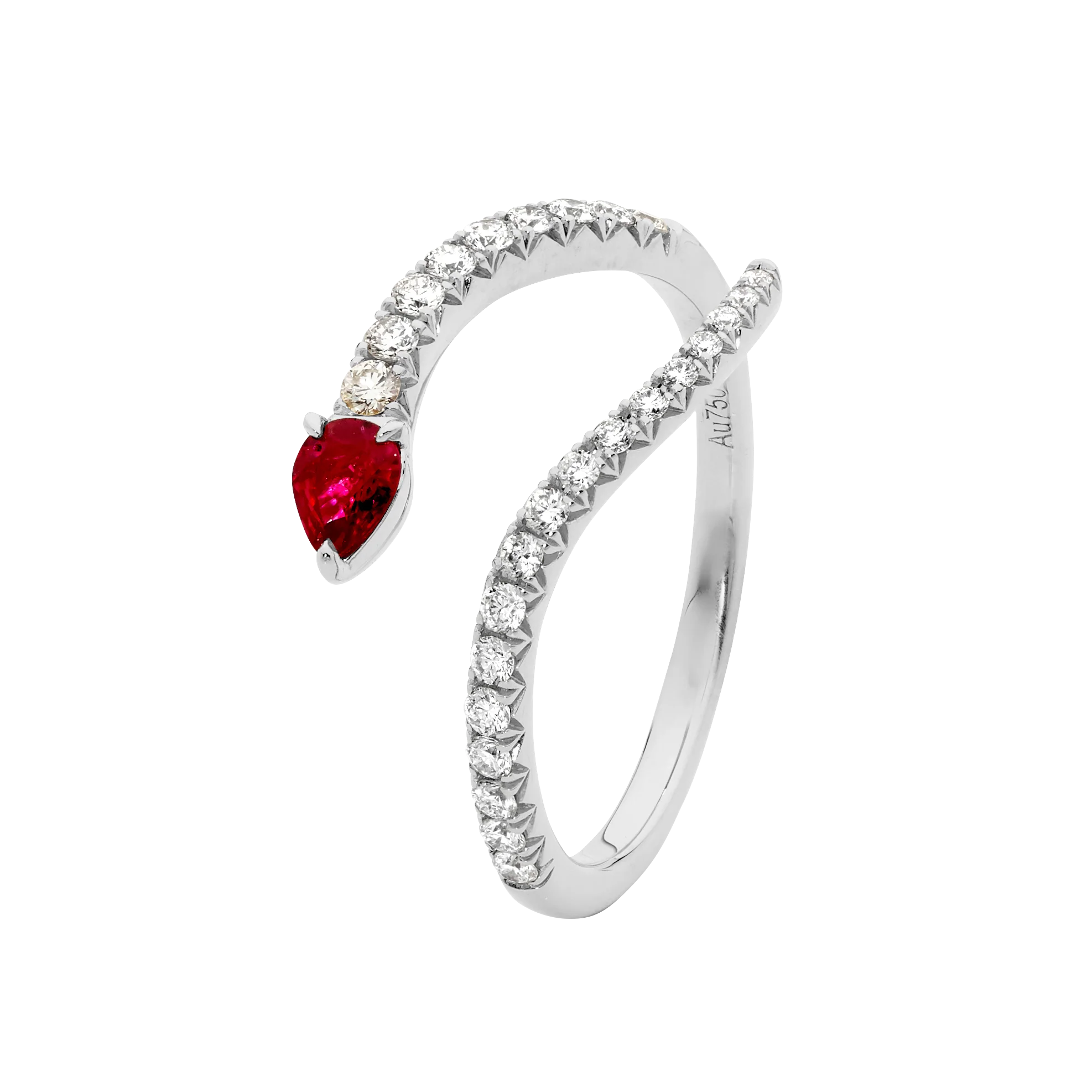 Pear Shape Ruby & Diamond Ring - Image 2