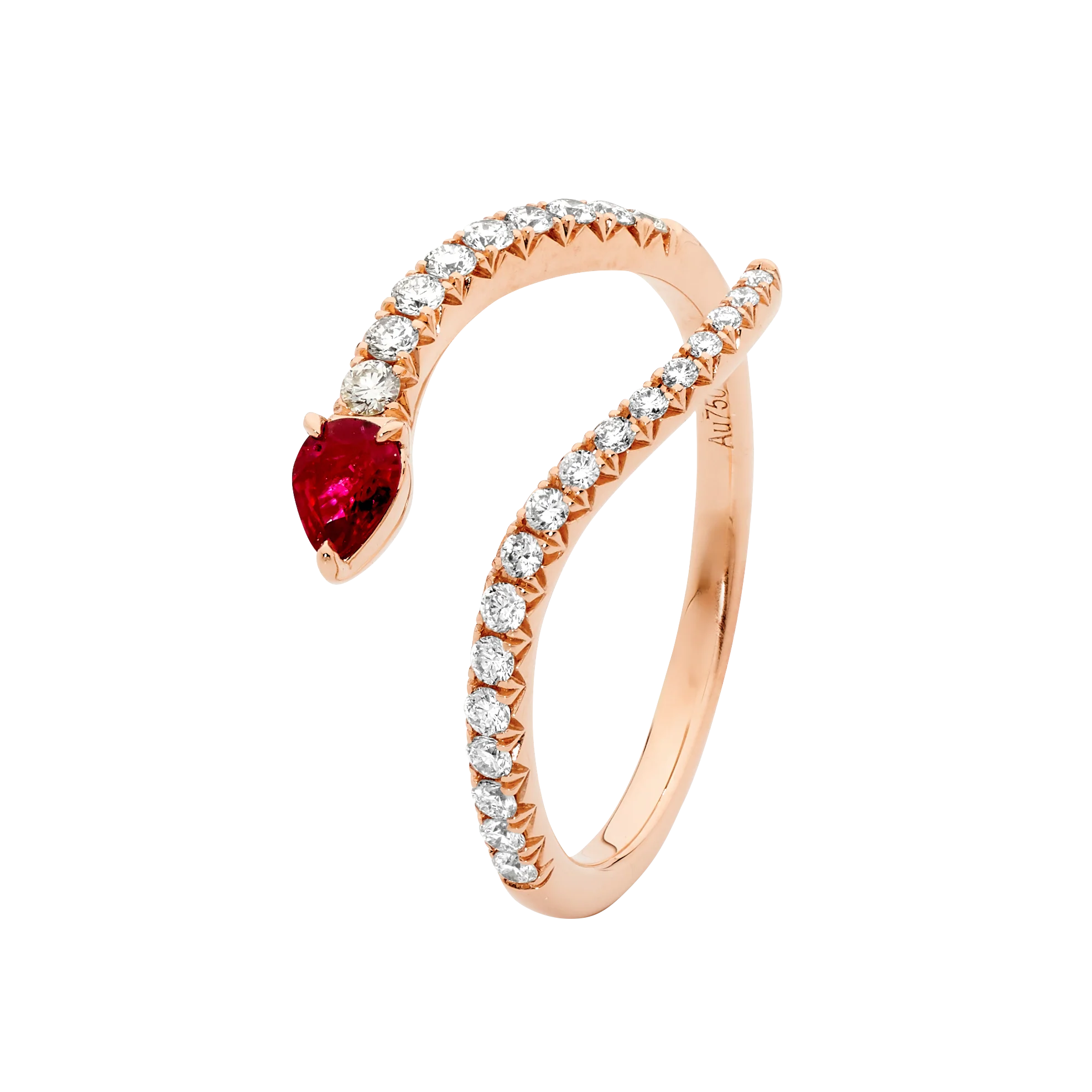 Pear Shape Ruby & Diamond Ring - Image 3