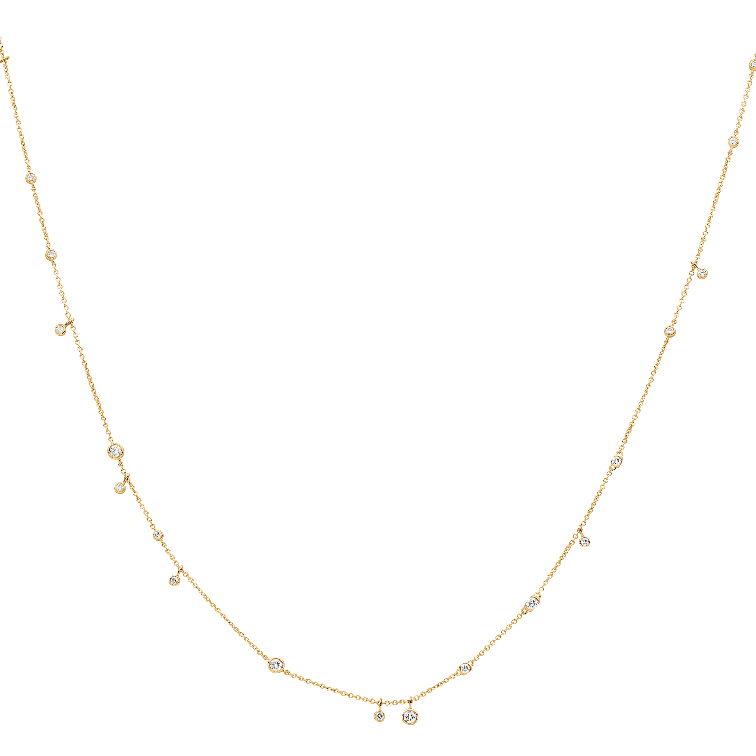 Petite 18K Gold Chain with Bezel-Set Diamonds