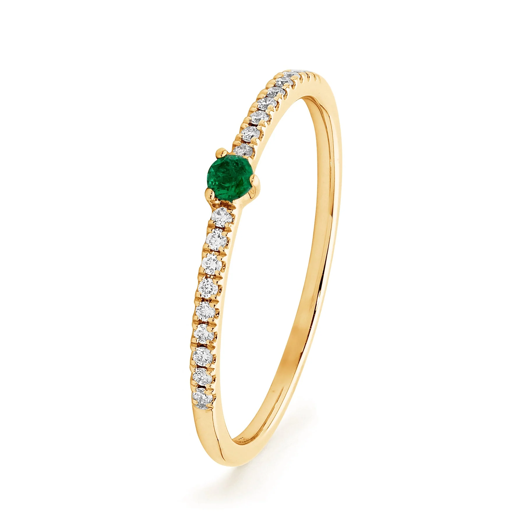 Petite Diamond Emerald Fine Ring - Image 3