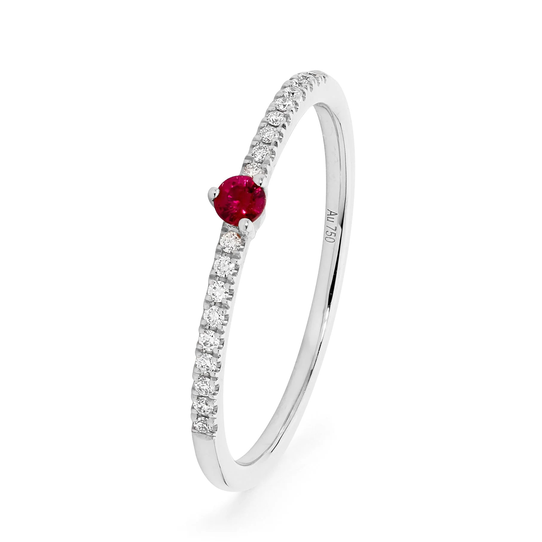 Petite Diamond Ruby Fine Ring - Image 3