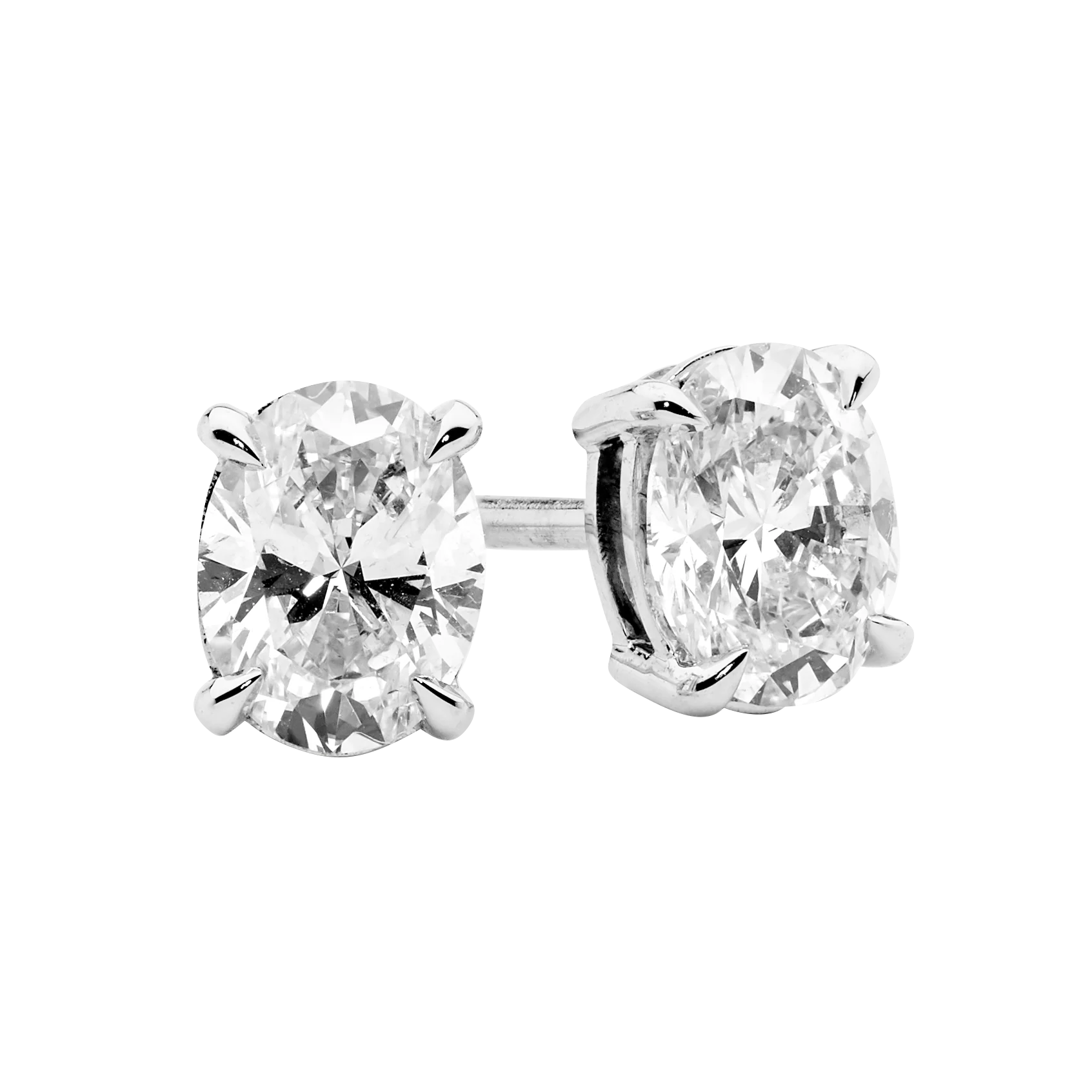 Petite Oval Diamond Studs - Image 2