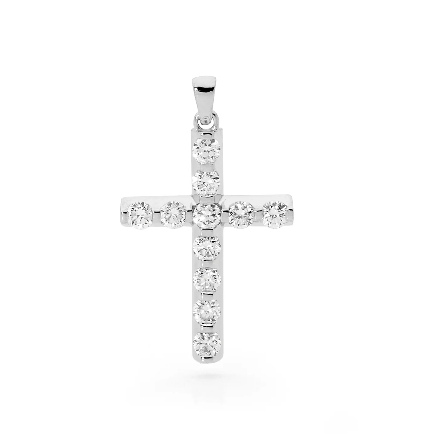 Solid Gold & Diamond Cross Pendant - Image 3