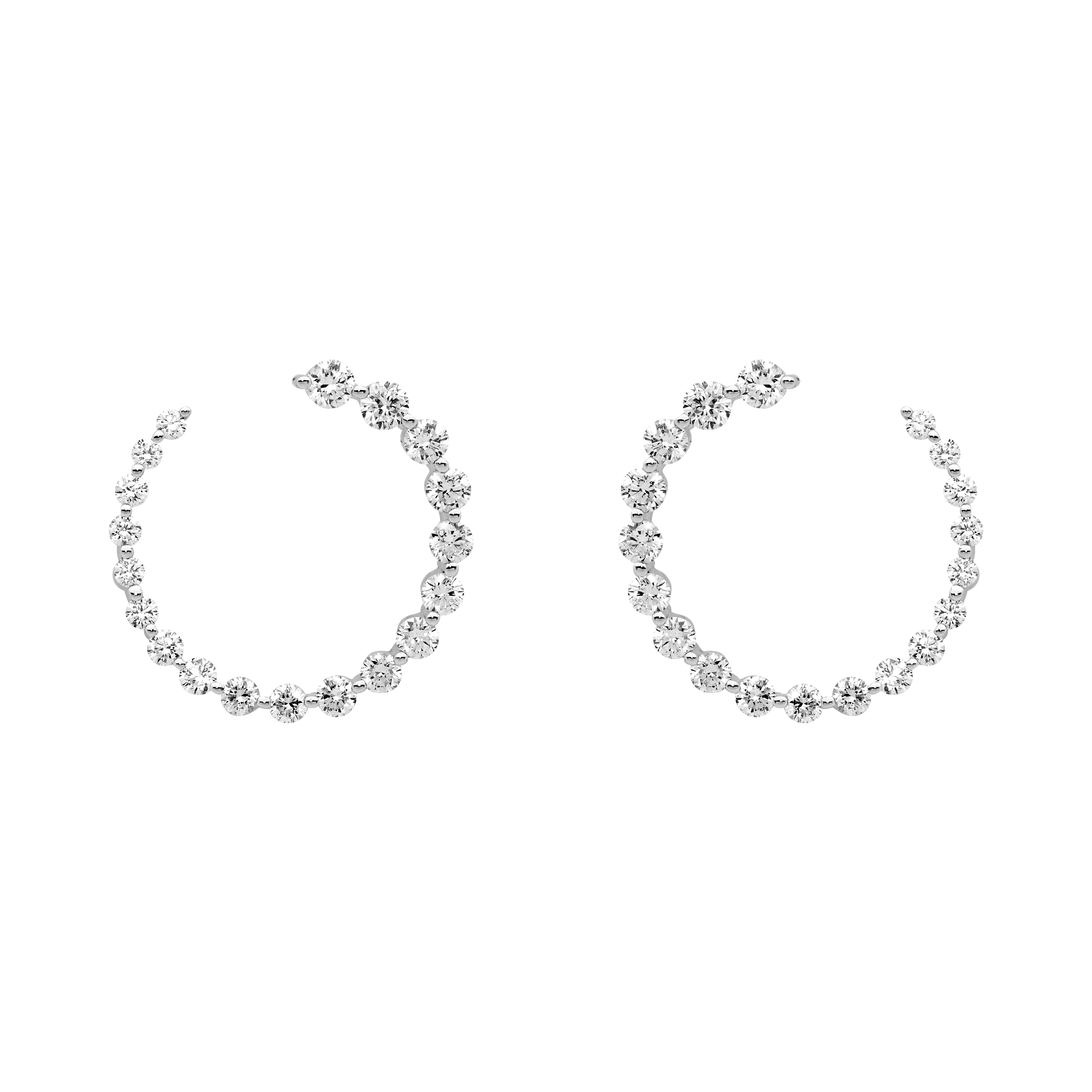 Spiral Tension Set Diamond Hoops