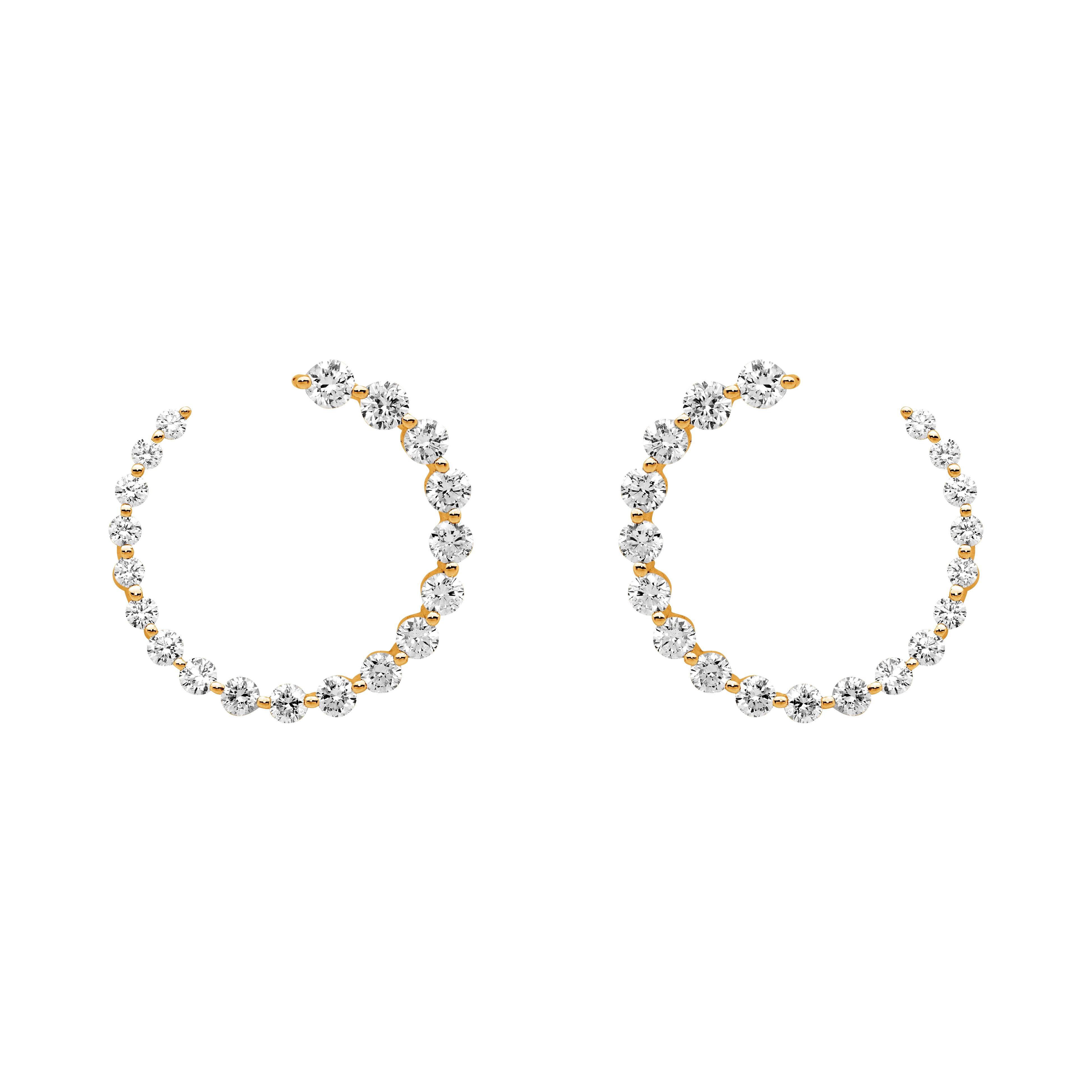 Spiral Tension Set Diamond Hoops - Image 2