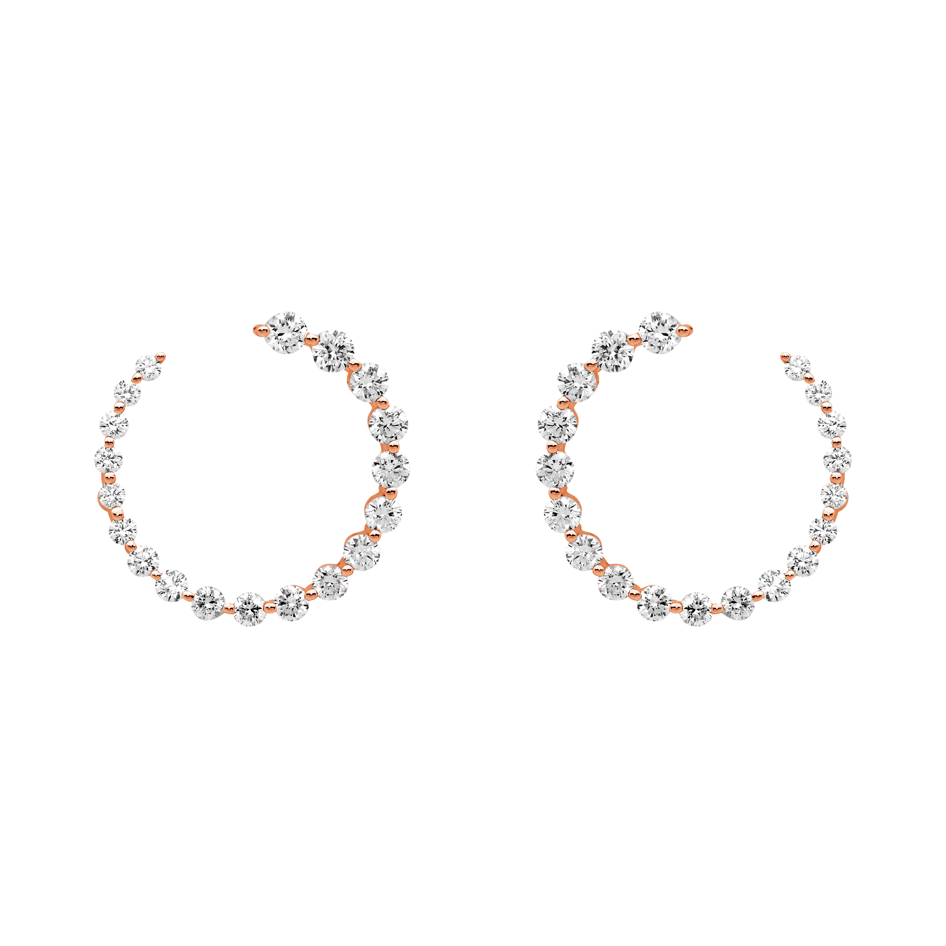 Spiral Tension Set Diamond Hoops - Image 3